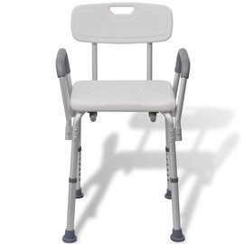 SKM Shower Chair Aluminum White,White (Weight 7.05KG)