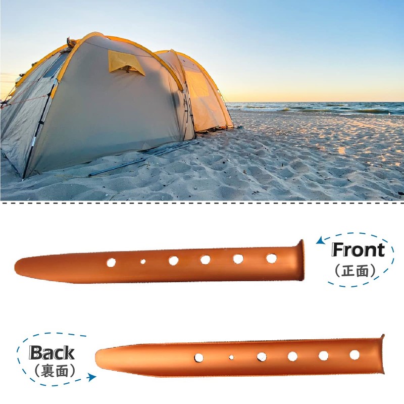 TRIWONDER U-Shape Aluminum Alloy Lightweight Stake Pegs for Beach Camping