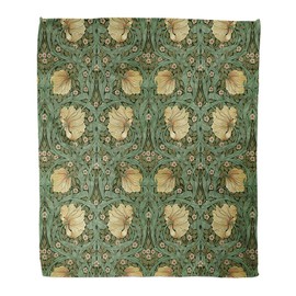 WWOOPLL William Morris Home Decor Throw Blanket, Green Art Nouveau Floral Warm Soft Cozy Flannel Bed Blankets for Bed, Couch, Sofa and Chair, Comfort for Kids, Teens, and Adults, 150x200cm