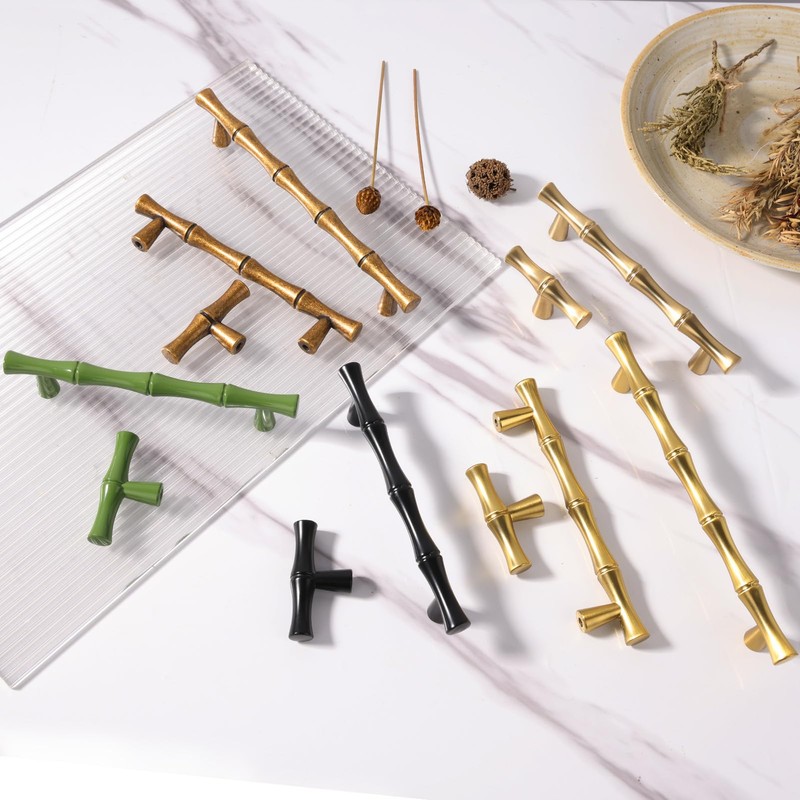 Vicycmc Green Cabinet Pulls 5 Inch(128mm) Hole Center,Zinc Alloy Solid