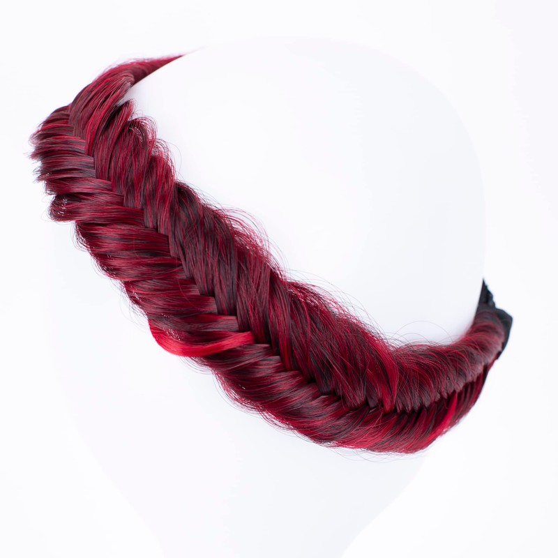 CAISHA Braided Hairpiece Hairband Headband Hair Accessories Red Mix HZ303