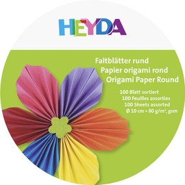 Heyda 204875610 Folding Sheets Round Plain Diameter 10 cm 10 Assorted Colours