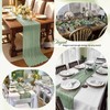 4 Pack Sage Green Cheesecloth Table Runner 10Ft, Gauze Table