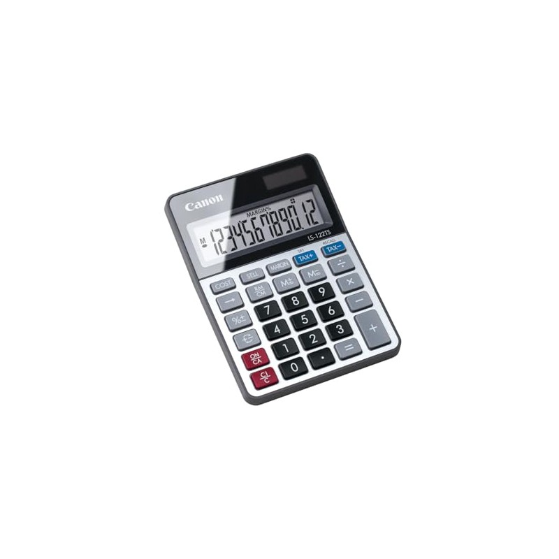 Canon LS122TS Display Desktop Calculator, 12 Digit Display, Grey, LS-122