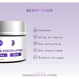 PUREZA NATUR Crema facial efecto lifting intensiva hidratante Tratamiento para cara y ojos con acido hialuronico colágeno y elastina rejuvenecedora