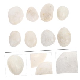 Vaguelly 8pcs Hand-Painted Art Stones for Creative Pebble Painting Smooth Decorative Rocks for Boys and Girls Crafts and Home Decor for Educational Games and Art Projects