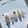 Gorgeous silver zircon chain handmade nail tip - petit coffin
