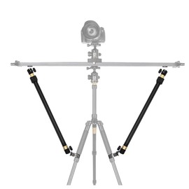 Fotoconic Camera Slider Support Arm, Tripod Support Rods for Increasing Stability in Aluminum Alloy, Extendable Pole for Slider Rail Track with C Clamp and Ballhead (2 Arms in)