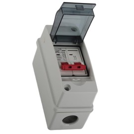 Solar Disconnect Switch, 16A/20A/32A/40A/63A 500V PV DC Isolator, IP65 Waterproof Miniature Circuit Breaker with Transparent Cover for Solar Panel, RV, Off Grid Solar Power System (20A)