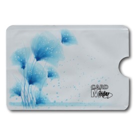 Minder® Designer RFID Blocking Anti Theft Secure Protector Sleeve Holder Wallet for Credit/Debit/ID/Oyster Cards - Prevent Fraud, Theft, Card Clash ~ As Seen On BBC (Blue Abstract)