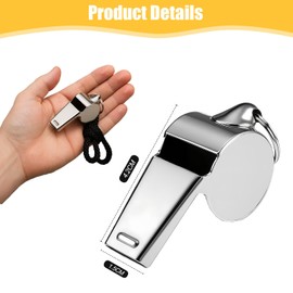 wilcractk Stainless Steel Whistle - Pack of 2 Safety Whistle with Collar, Loud Emergency Whistle for Referees, Coaches, Kids - Perfect for Sports, School, Outdoor Activities
