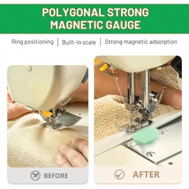 2PCS Magnetic Seam Guide for Sewing Machine,Multifunctional Polygonal Hemmer Guide,Polygonal Sewing Rulers and Guides,Sewing Machine Accessories,Sewing Guides,Polygonal Strong Magnetic Gauge