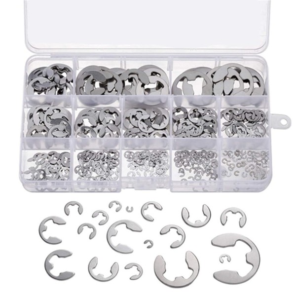 Circlip Ring, 304 Stainless Steel External Snap Ring Clip Kit,