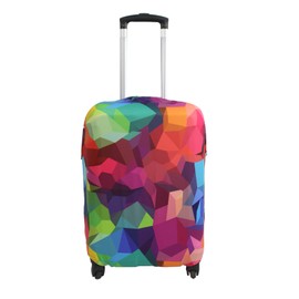 Explore Land Travel Luggage Cover Suitcase Protector Fits 23-26 Inch Luggage (Geometry, M)