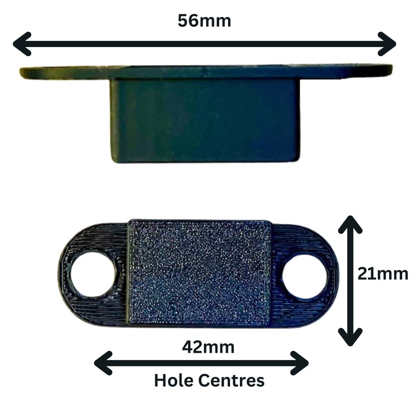 10x Pack Door Frame Strike Plate Dust Boxes – Black
