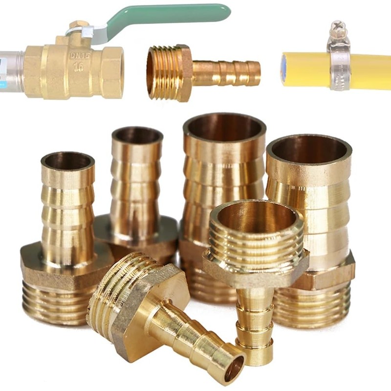 MiJunHD 2PCS Brass Reducer Connector | 6mm Hose Barb Tail