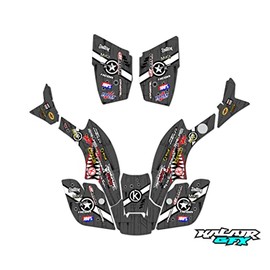 Kalair GFX Graphics Kit for Honda TRX 300EX MAIER PLASTICS (1993-2006) Predator Series Gray 21 Mil - ATV UTV Custom Racing Graphics Stickers Decals Kit, no-plastics