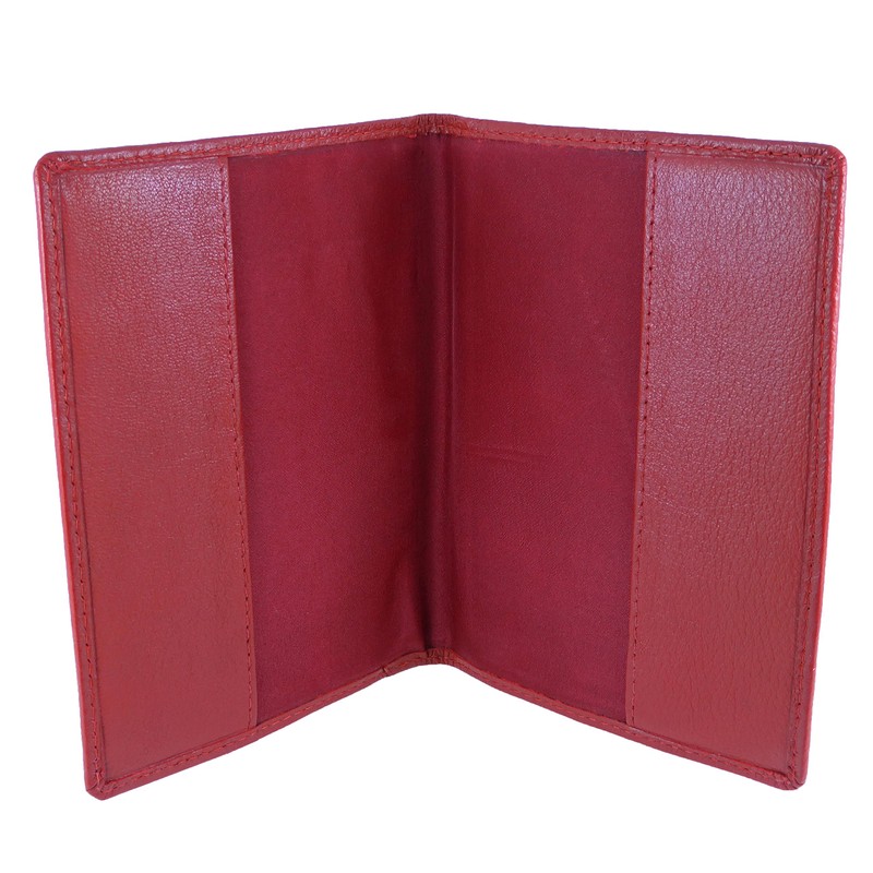 Soft Leather Passport Holder Case Wallet with RFID Protection (Red)