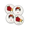 Groovy Frida Kahlo Minimalist Round Placemat and Coaster Set (4+4)