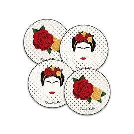 Groovy Frida Kahlo Minimalist Round Placemat and Coaster Set (4+4)