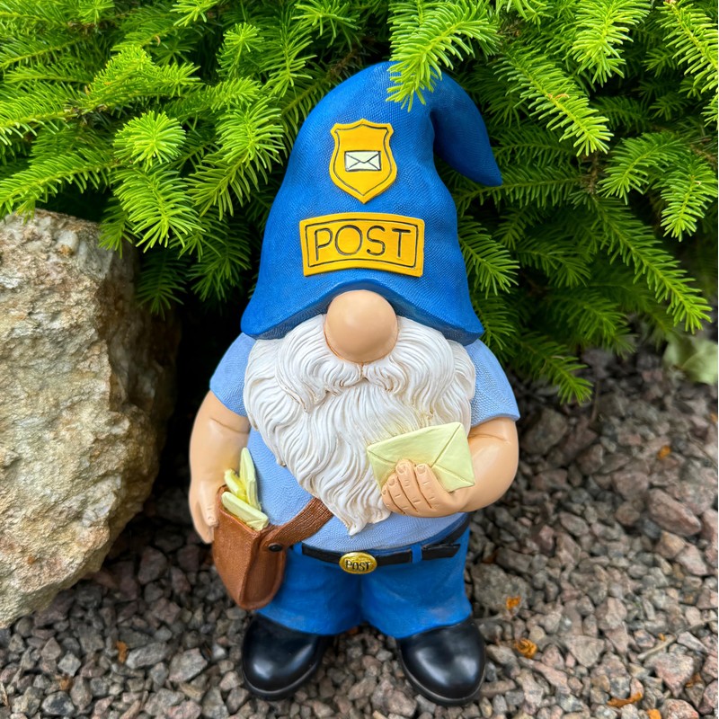 Mood Lab Garden Gnome - Funny Postman Gnome Figurine -