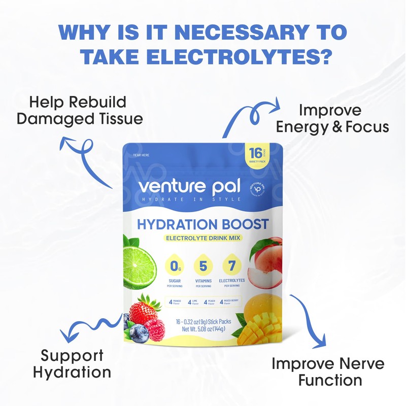 Venture Pal Sugar Free Electrolyte Powder Packets - Liquid Daily