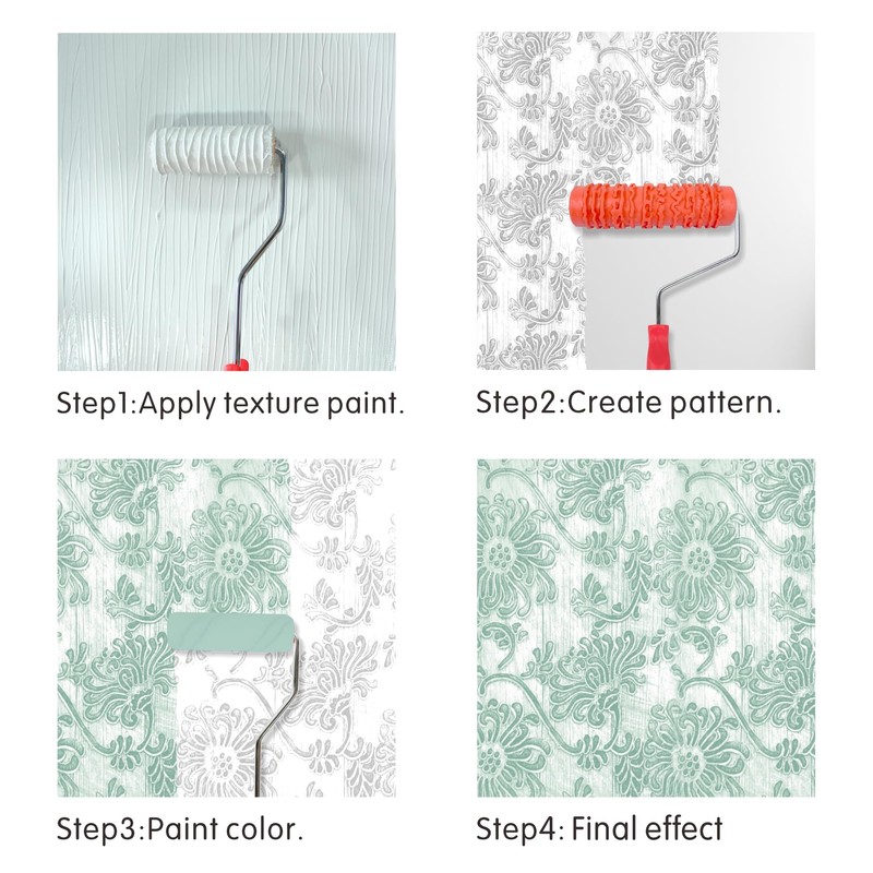 Nichiyo 7'' Pattern Paint Roller Texture Roller for Walls Furnitures