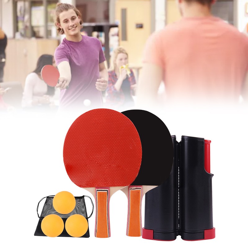 Table Tennis Set Paddles Balls Net Kit Portable Table Tennis
