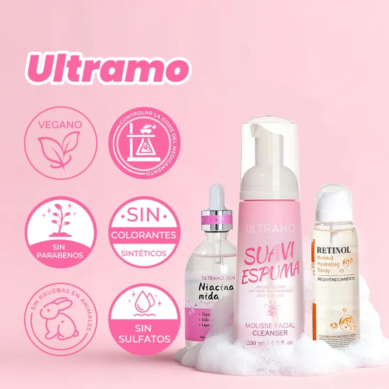 Ultramo Kit De Limpieza Y Antioxidante Para La Piel 3pzs