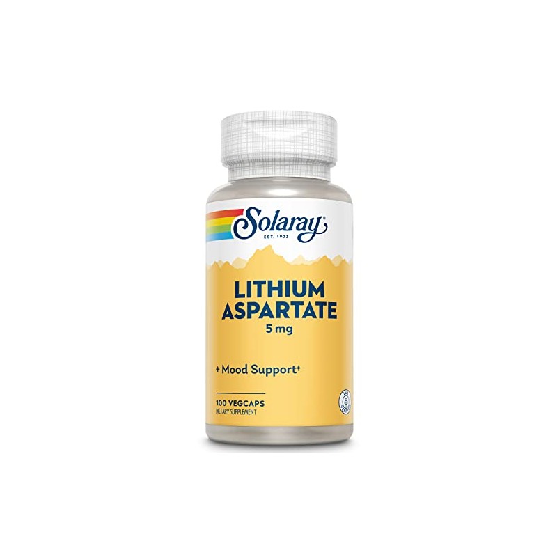 Solaray Lithium Aspartate - 100 Capsules - 5 mg