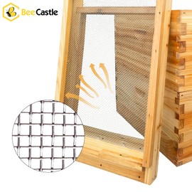 BeeCastle Beehive Screened Bottom Board Dipped in 100% Beeswax,Screened Bottom Board 8 Frame with Solid Wood
