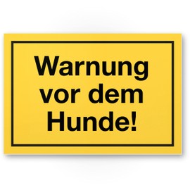 Komma Security Warning of the Dog Sign 30 x 20 cm Weatherproof Dog Sign Garden Gate Driveway Gate Front Door Sign Deterrent Warning Sign Burglary Protection