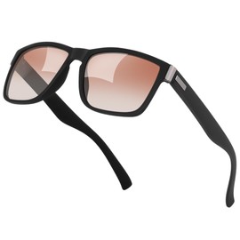 Farrobor Sunglasses Men's Polarised Square Sun Glasses Women's Retro UV400 Protection for Driving Sunglasses Men Women Designer, Orange gradient