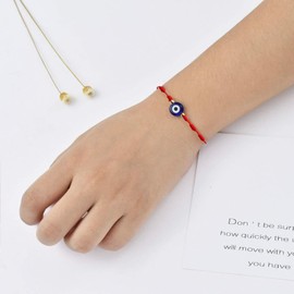 Zinx 6Pcs Evil Eye Bracelets for Women Men Good Luck Bracelets Protection Couple Friendship Family Dainty Strings Lucky Charm Bracelets Jewelry Gifts for Birthday-RD