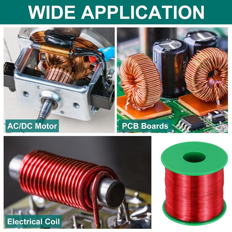 sourcing map 34 AWG Magnet Wire, 34 Gauge / 0.16mm