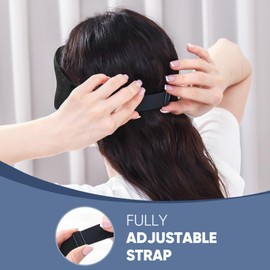 Silk Sleep Mask for Side Sleepers, 100% Pure Natural Organic Mulberry Silk Eye Mask 3D Eye Sockets, Blackout Sleeping Mask with Adjustable Headband for Men, Women, Children