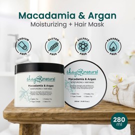 Shay Natural Macadamia & Argan Oil Hair Mask | Deep Conditioner, Hydrates & Moisturizes | For Color Treated, Dry & Damaged Hair | Easily Comb Through Hair| Paraben & Sulfate Free