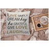 WONDERTIFY Live Simply Cushion Cover Laugh Lot Inspirational Quotes Throw