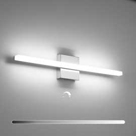 Combuh LED Bathroom Vanity Light Bar Dimmable IP44 Over Mirror Lighting Fixture 24Inch Wall Sconces Indoor 14W Modern Cool White 6000K Chrome