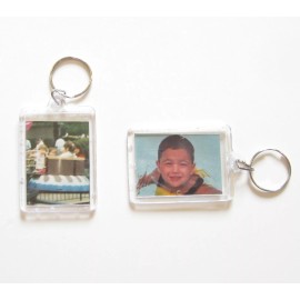 RI 5 PHOTO FRAME KEYCHAINS KEY CHAIN CLEAR TRANSPARENT PICTURE FRAME