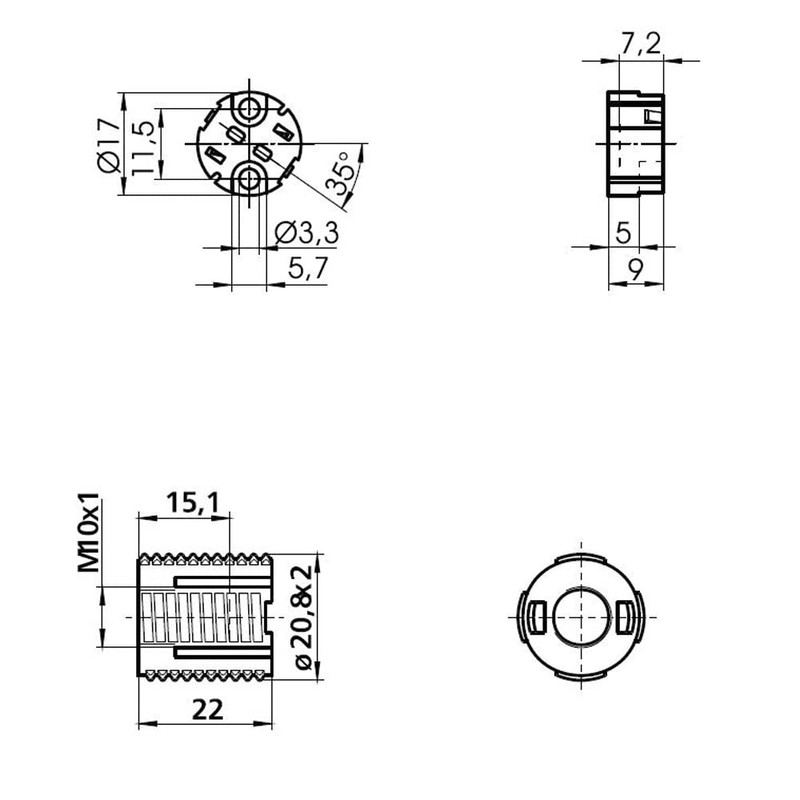 12 V Socket for Lamp G4/GU4/GZ4/GX5.3/GY6.35 Combination Socket External Thread