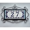 Daniella-M2 Spanish Hand-painted Ceramic Dark Blue Number With Dark Blue