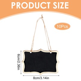 10 Pcs Mini Chalkboard Signs for Food Reusable Small Hanging Chalk Board Sign Erasable, Double-Sided Food Labels for Party Buffet Wooden Name Tags for Message Board Signs, Price, Plants - Black