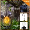 Ortiny 2 Pack Hanging Solar Lanterns -Retro Design,Waterpr