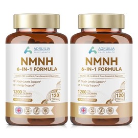 NMNH Supplement 1200mg, 6 in 1 NAD Alternative & Trans-Resveratrol Superior Antioxidant Blend with Max Absorption for NAD+ Booster & Energy Support, 120 Capsules,2 Pack