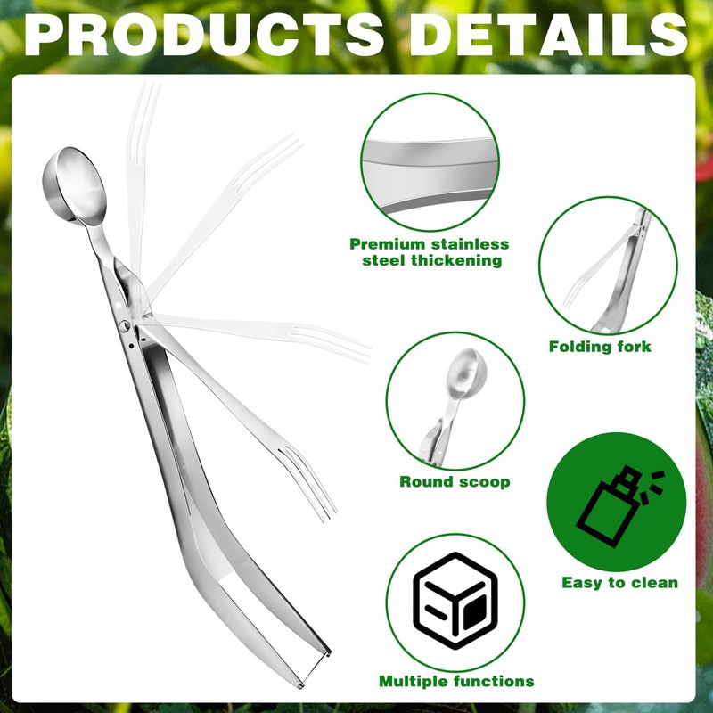 2Pcs Watermelon Slicer Tool Fork 3-In-1 Fruit Fork Fruit Cutters
