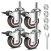 2 Inch Stem Casters Wheels Set of 4 with Dual