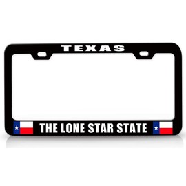 Custom Brother - Texas The Lone Star State Texas Flag Metal Car SUV Truck License Plate Frame Bl i52