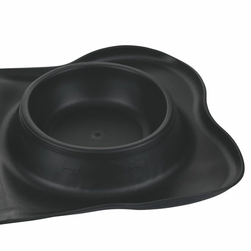 Double Pet Bowl Steel with Non-Slip Rubber Mat