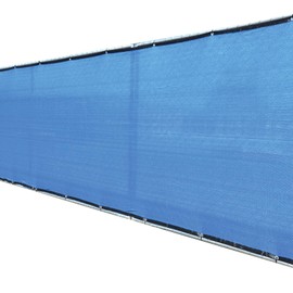 Fence4ever 6'x50' 6ft Tall 3rd Gen Royal Blue Fence Screen Privacy Screen Windscreen Shade Cover Mesh Fabric (Aluminum Grommets) Home, Court, or Pool